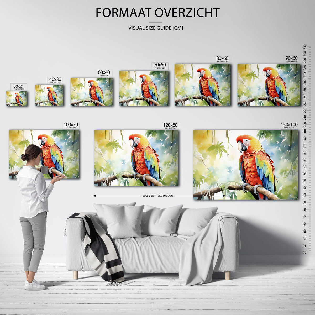 Papegaai op tak Poster