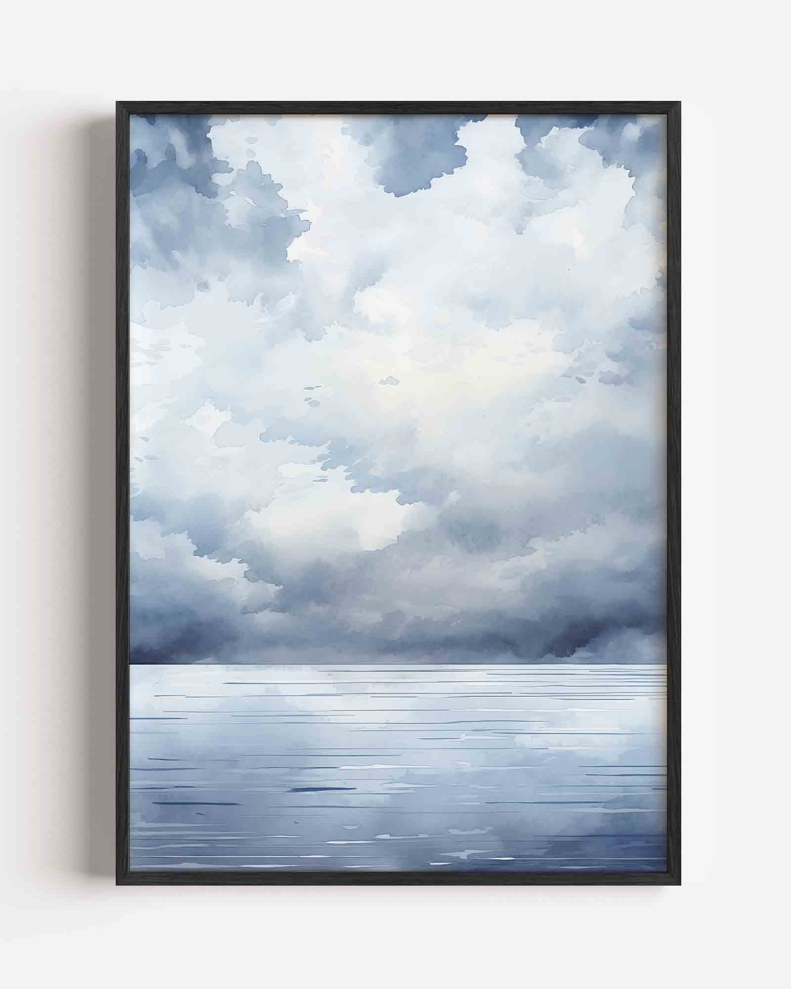 Wolkachtige lucht en zee Poster