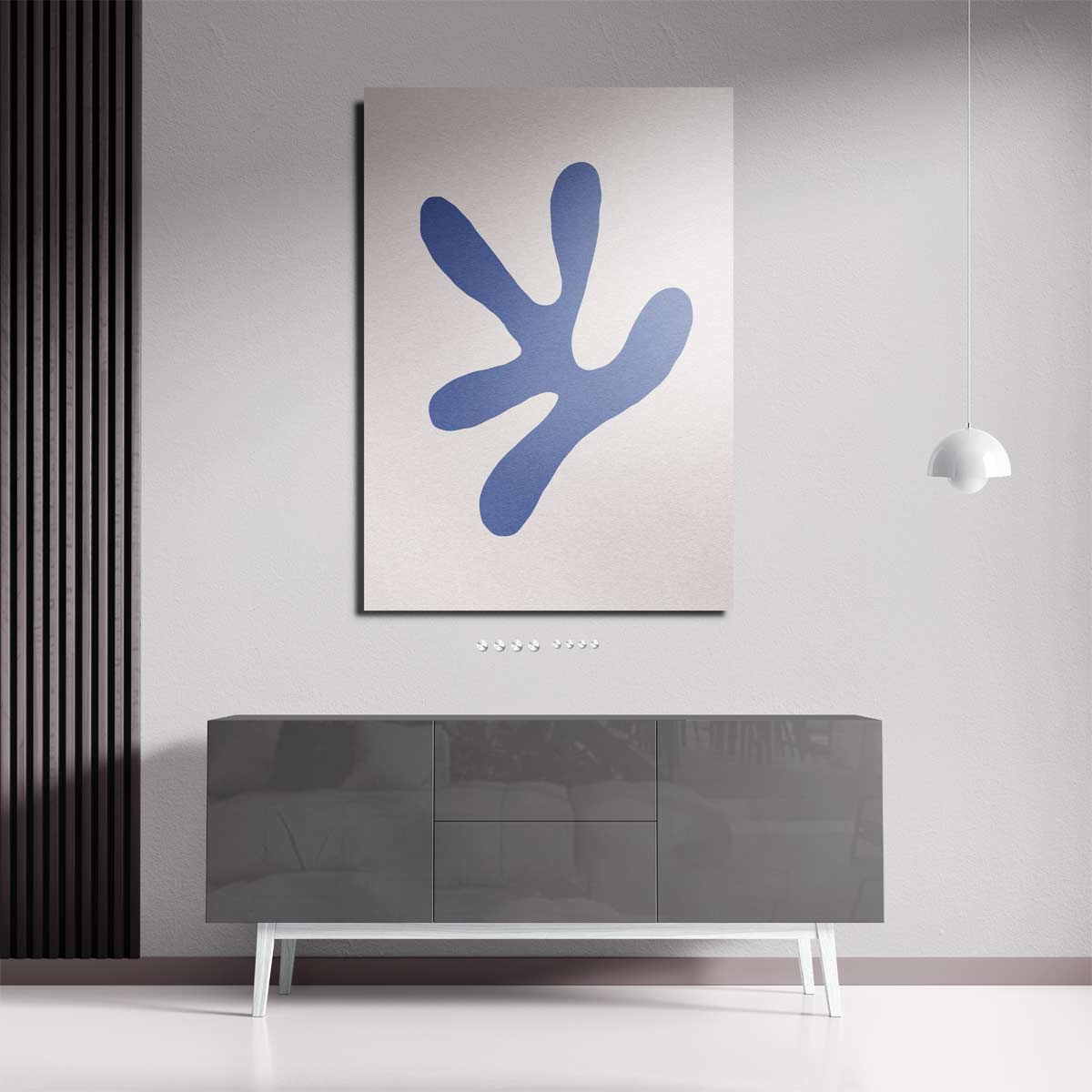 Abstracte Vormen in Blauw Kunstwerk-canvas-dibond-plexiglas-wanddecoratie-WallArtistic