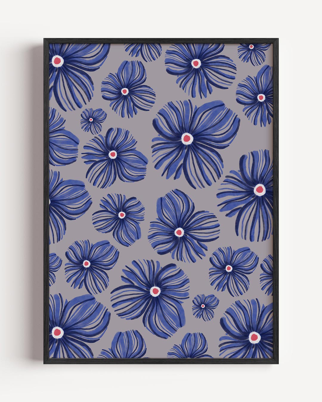 Blauwe Bloemenpracht Poster-WallArtistic