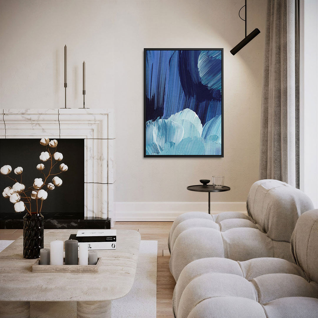 Dynamische blauwtinten Kunstwerk