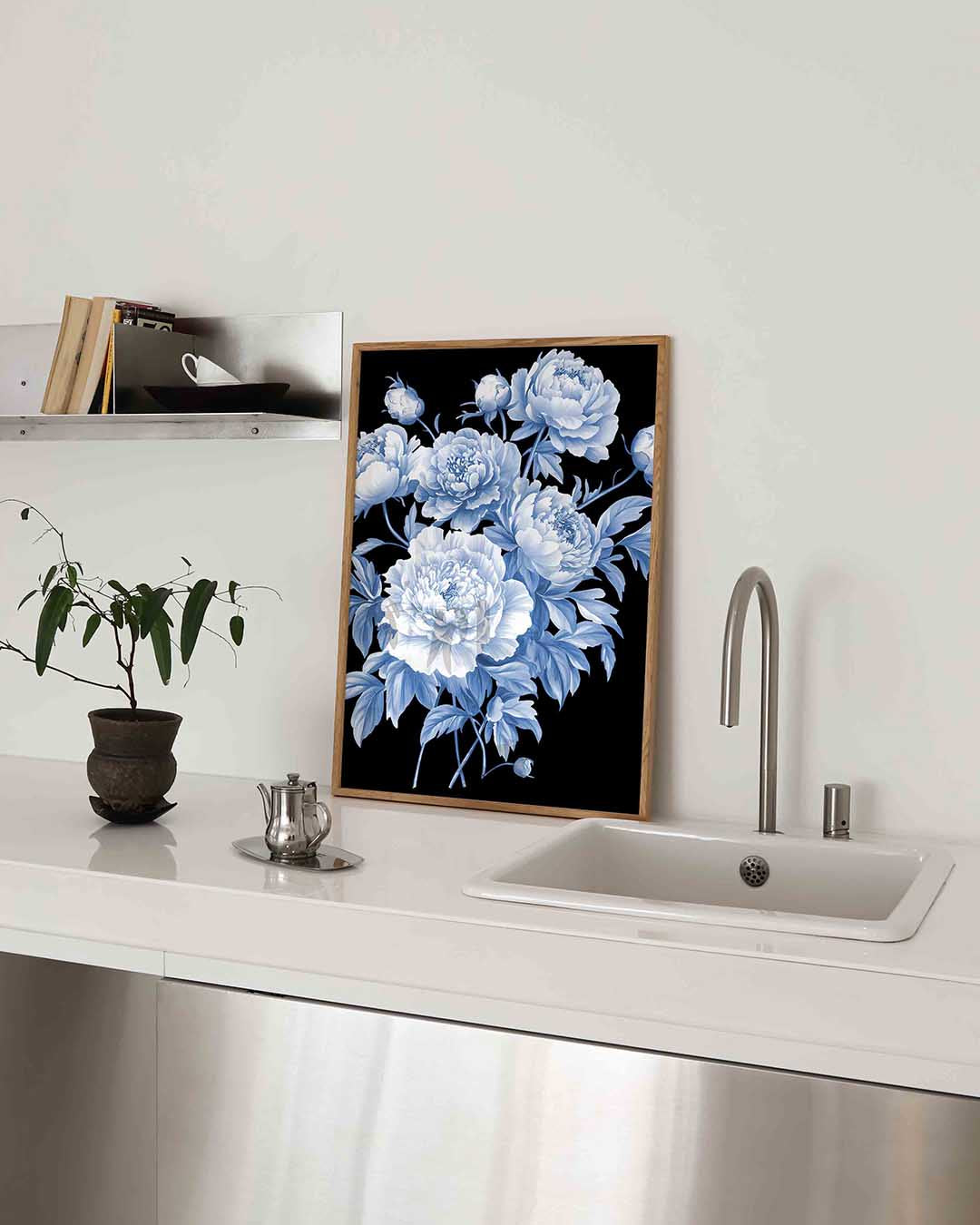 Blauwe bloemen Poster