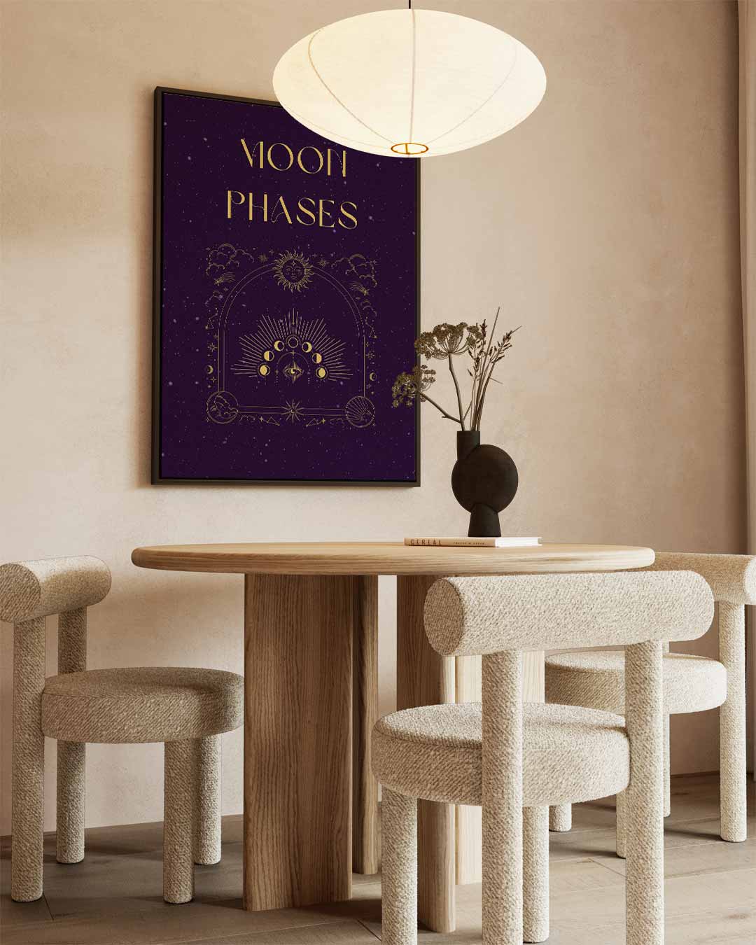 Magische Maanfasen Poster Kunstwerk-canvas-dibond-plexiglas-wanddecoratie-WallArtistic