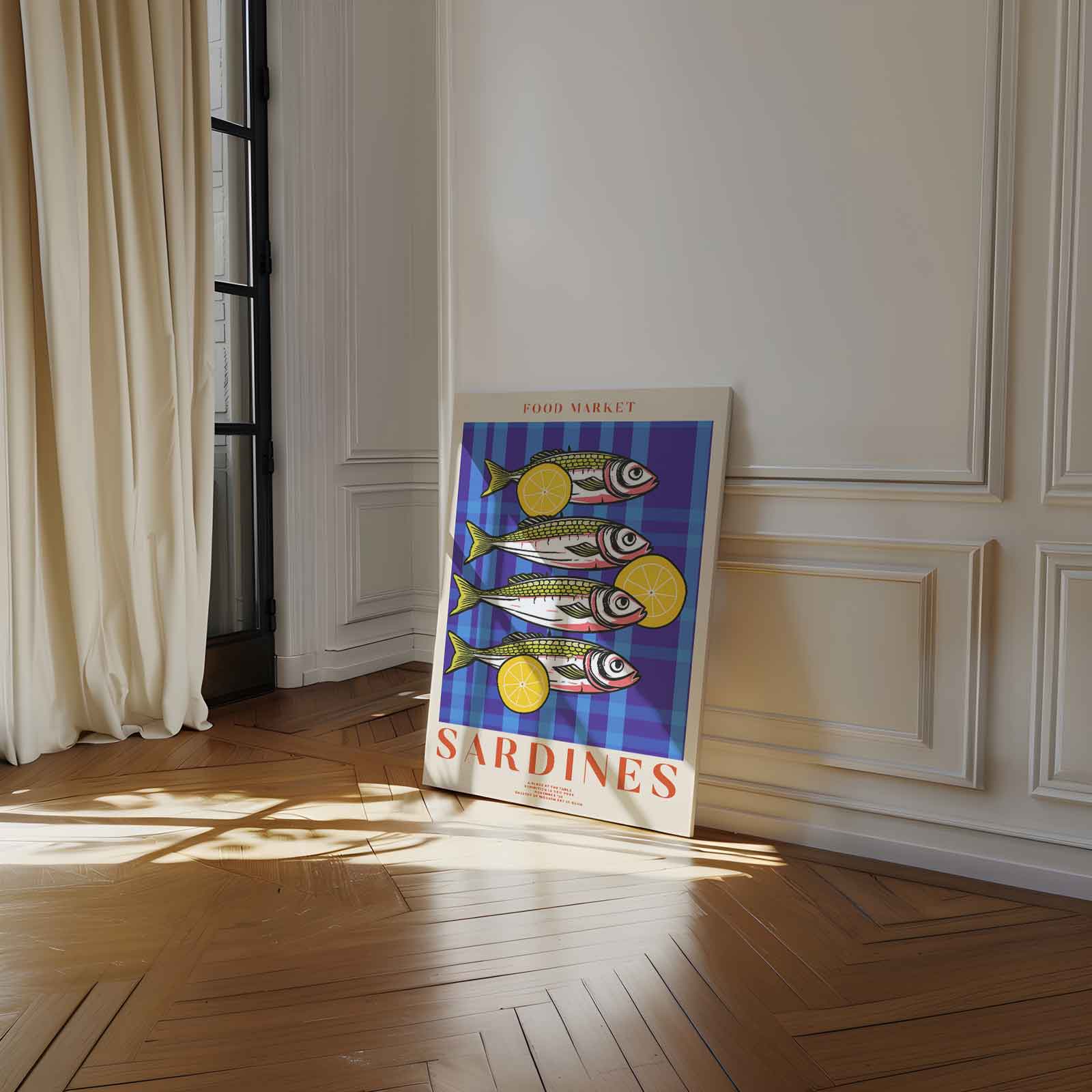 Vrolijke Sardientjes Kunstwerk-canvas-dibond-plexiglas-wanddecoratie-WallArtistic