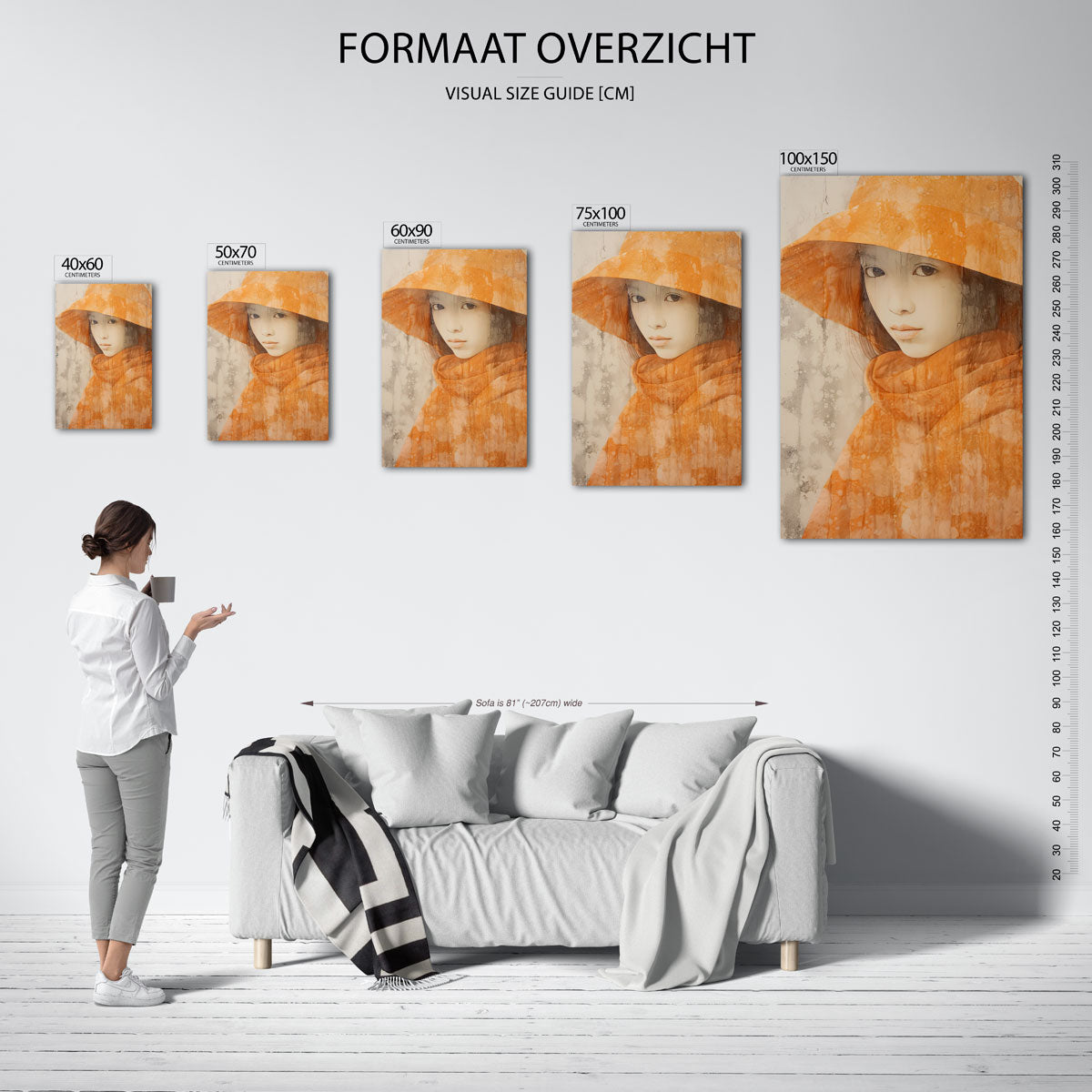Portret compositie Kunstwerk