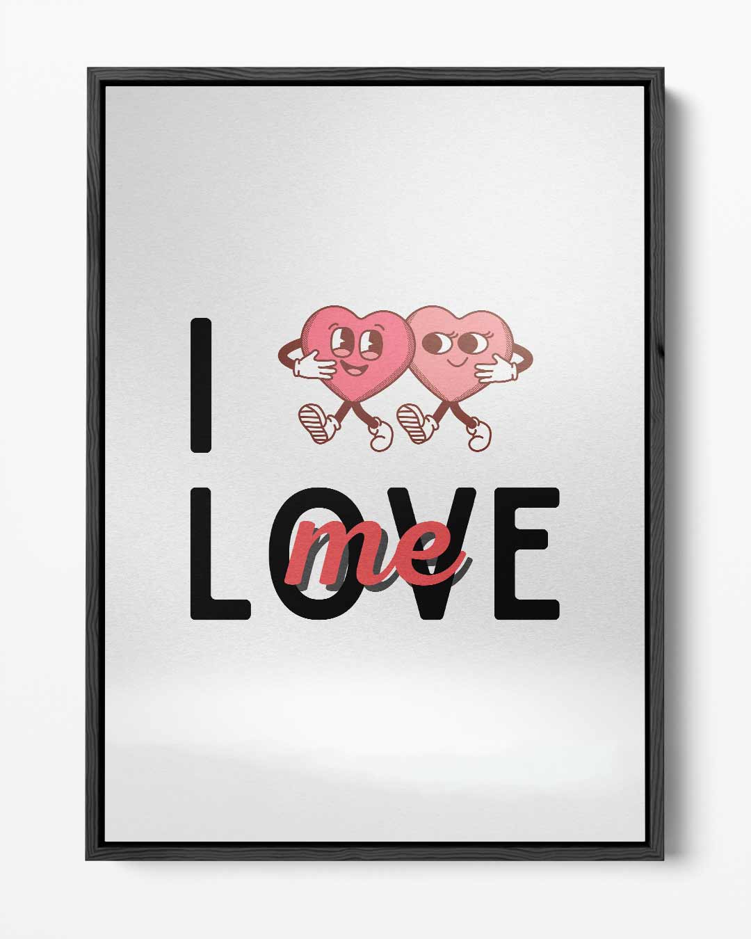Liefdevolle Hartjes Illustratie Kunstwerk-canvas-dibond-plexiglas-wanddecoratie-WallArtistic