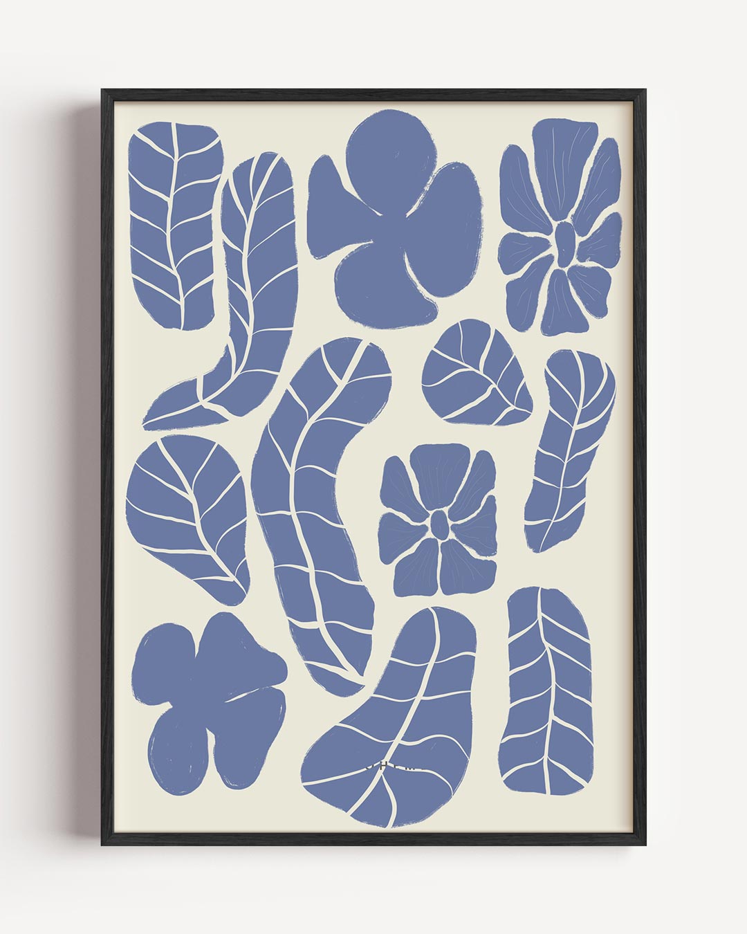 Botanische Pastelblauw Poster-WallArtistic