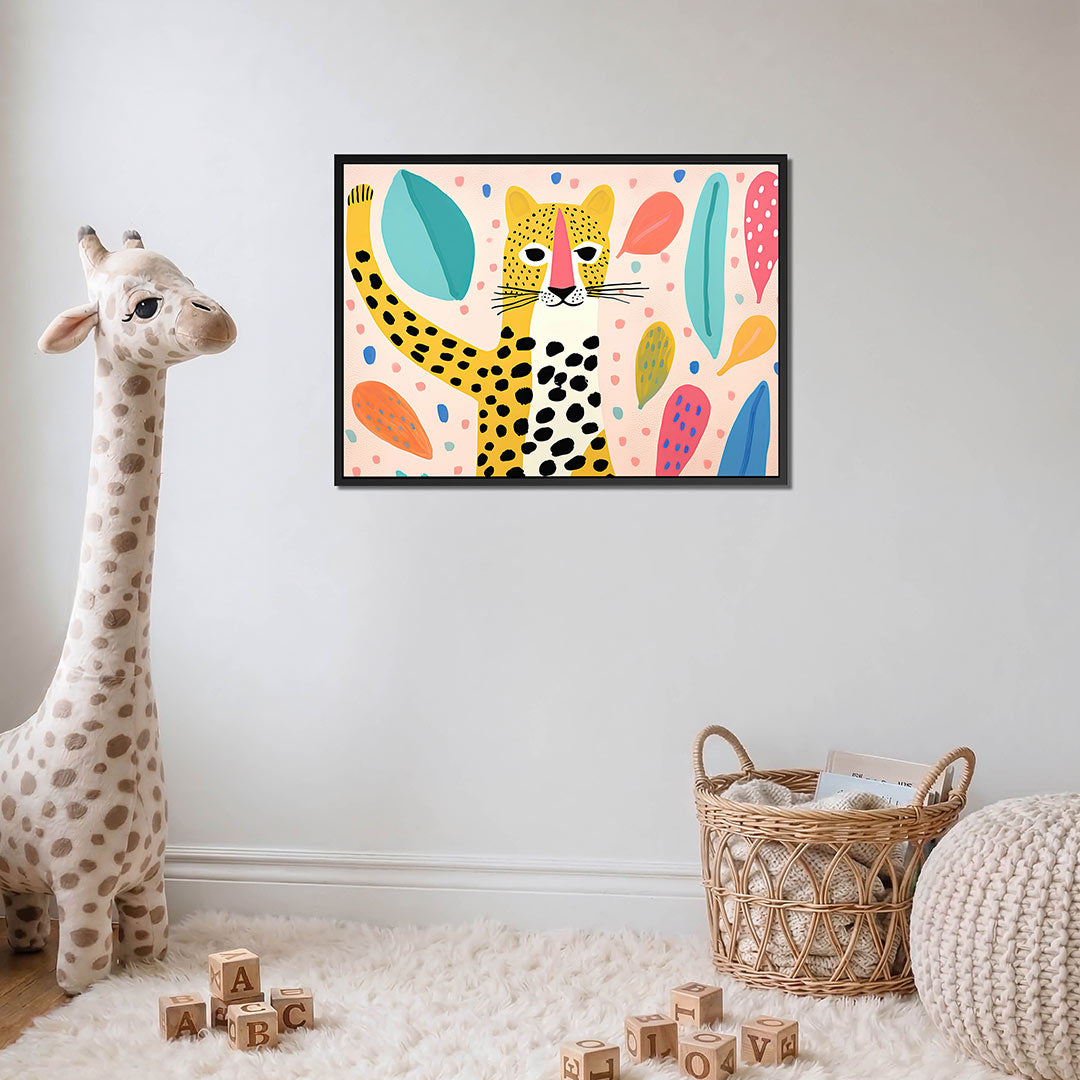Vrolijke luipaard illustratie Kunstwerk
