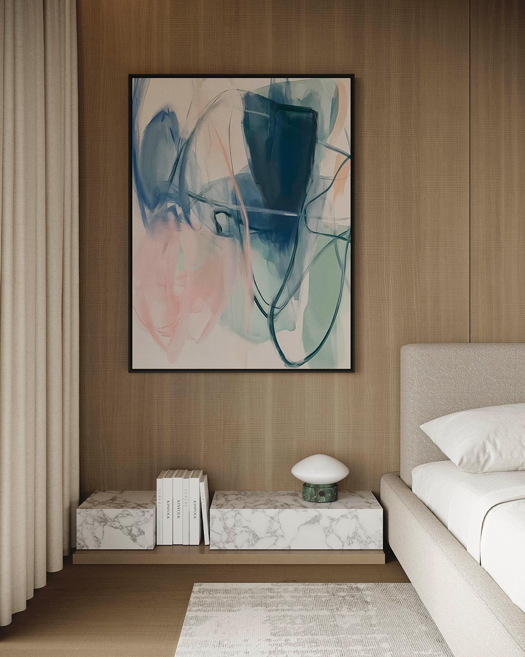 Vloeiende kleurcompositie Kunstwerk