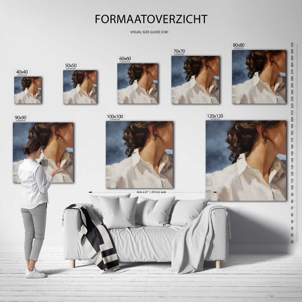 Vrouw in witte blouse Poster
