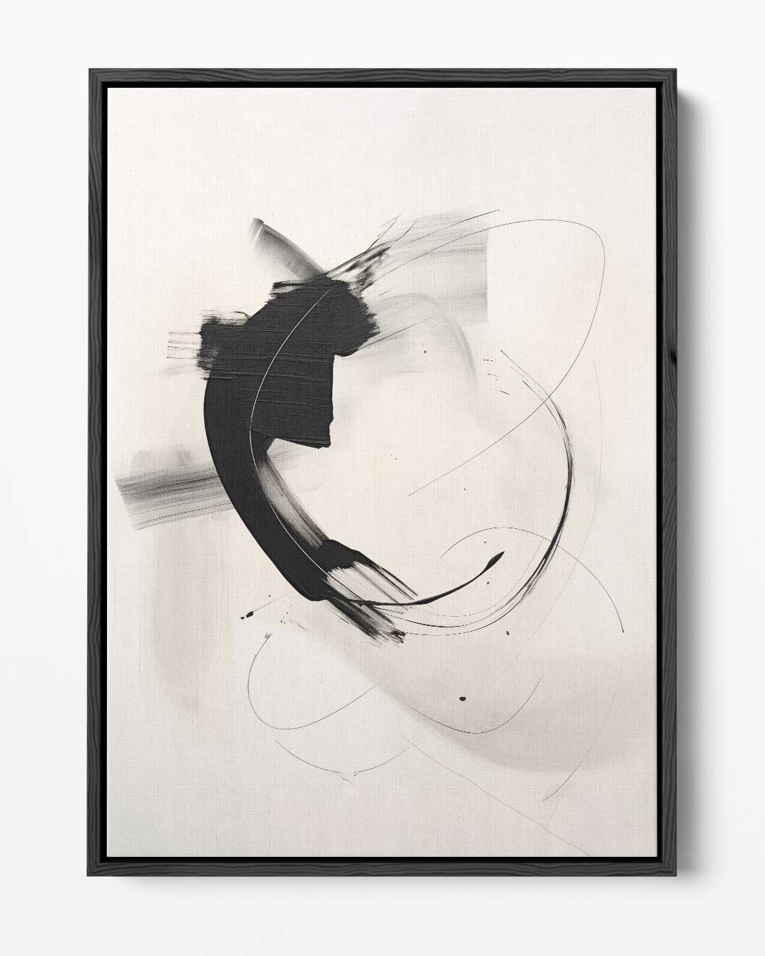 Dynamische Zwarte Streep Kunstwerk-canvas-dibond-plexiglas-wanddecoratie-WallArtistic