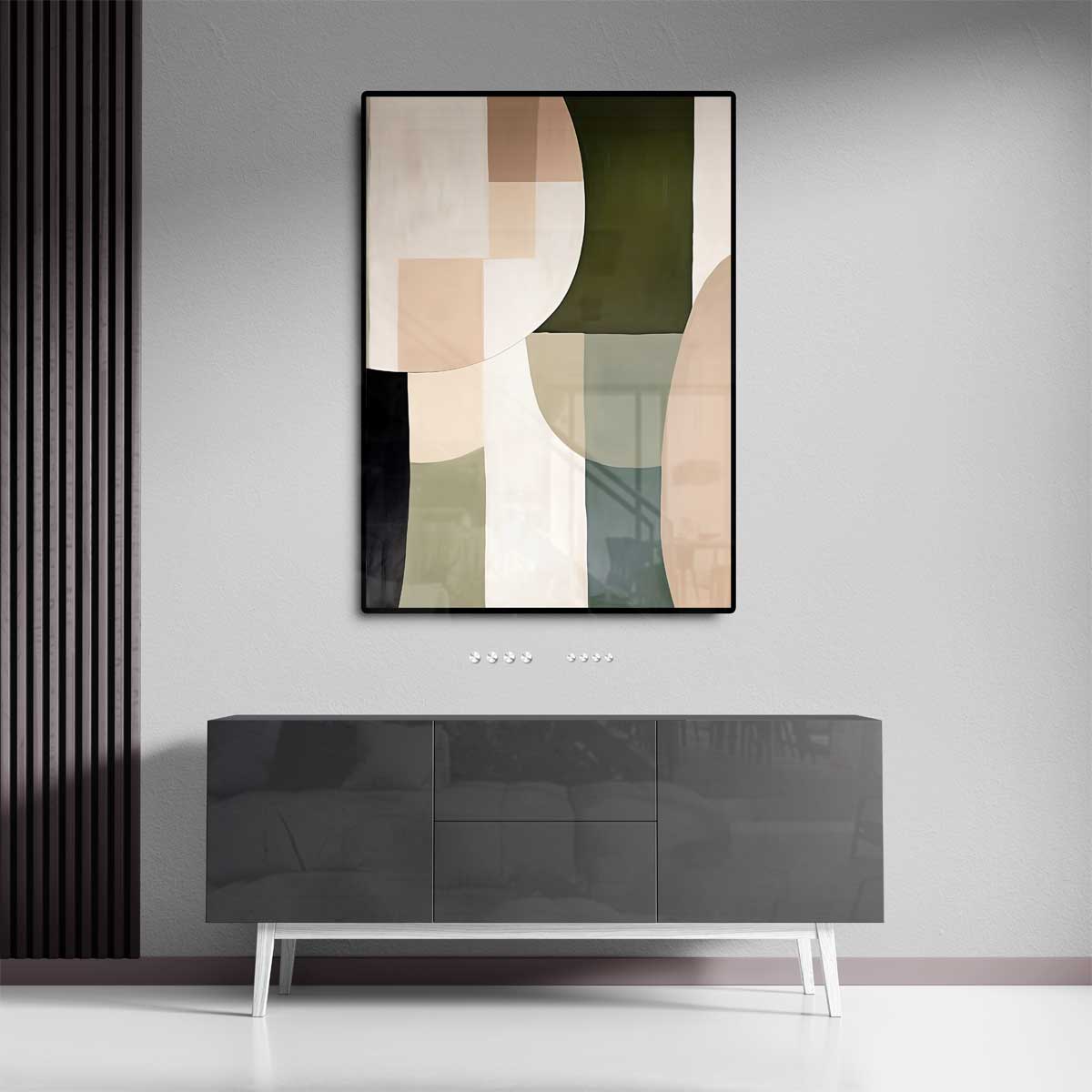 Harmonische Abstractie in Aardetinten Kunstwerk-canvas-dibond-plexiglas-wanddecoratie-WallArtistic
