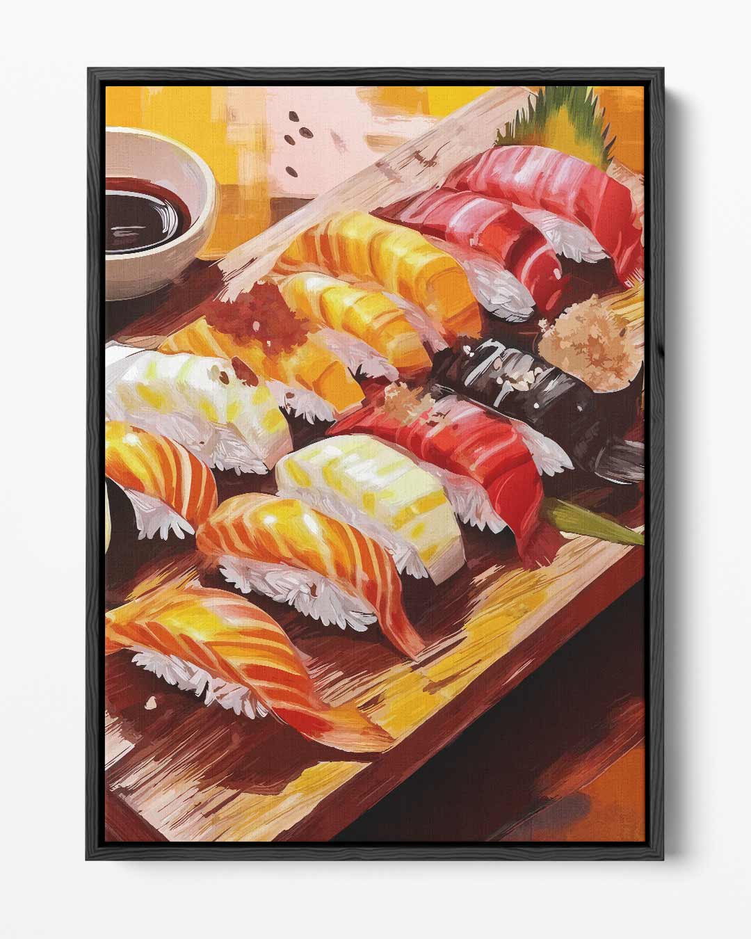 Kleurrijke Sushi Fantasie Kunstwerk-canvas-dibond-plexiglas-wanddecoratie-WallArtistic