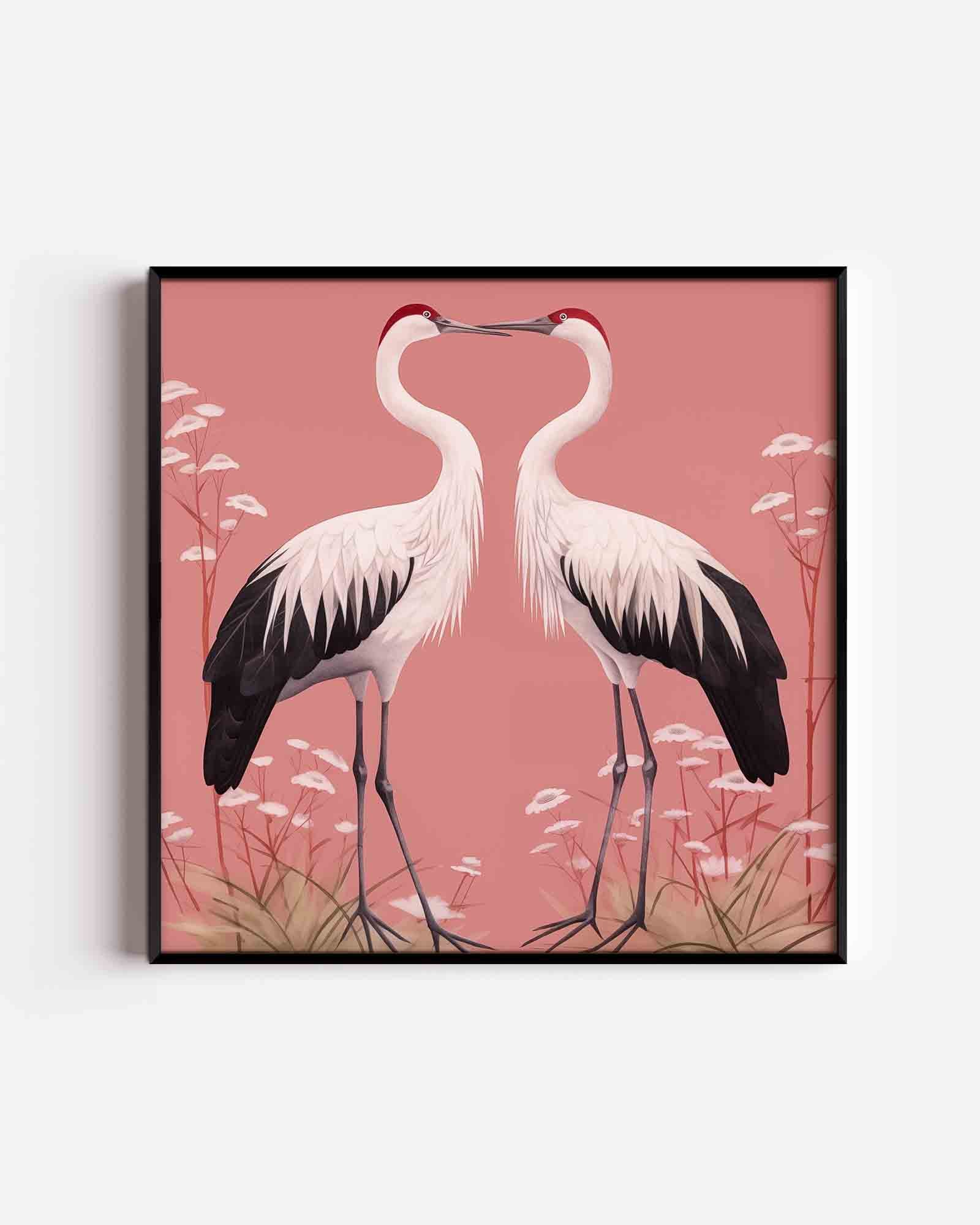 Twee kraanvogels Poster