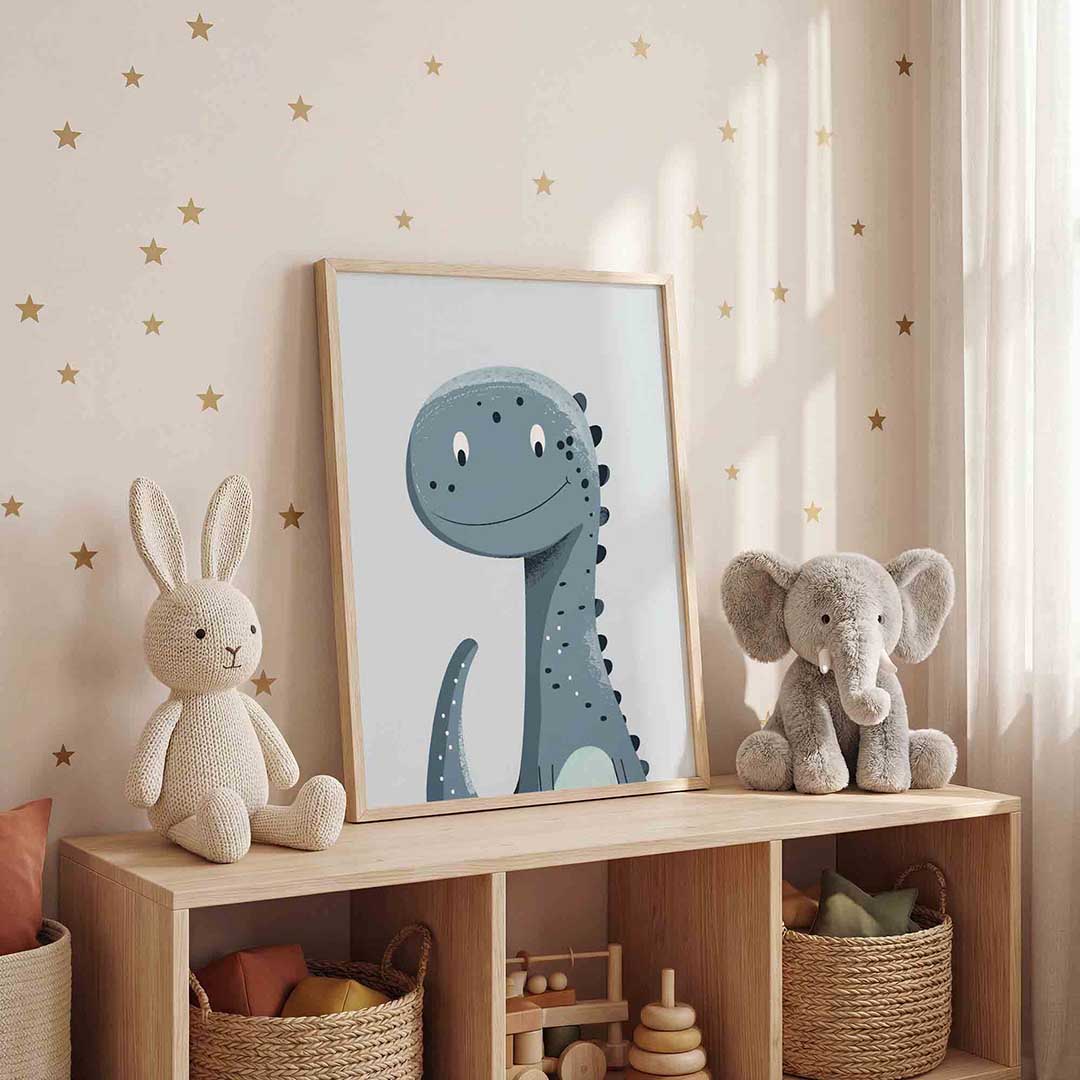 Blauwe dinosaurus Poster