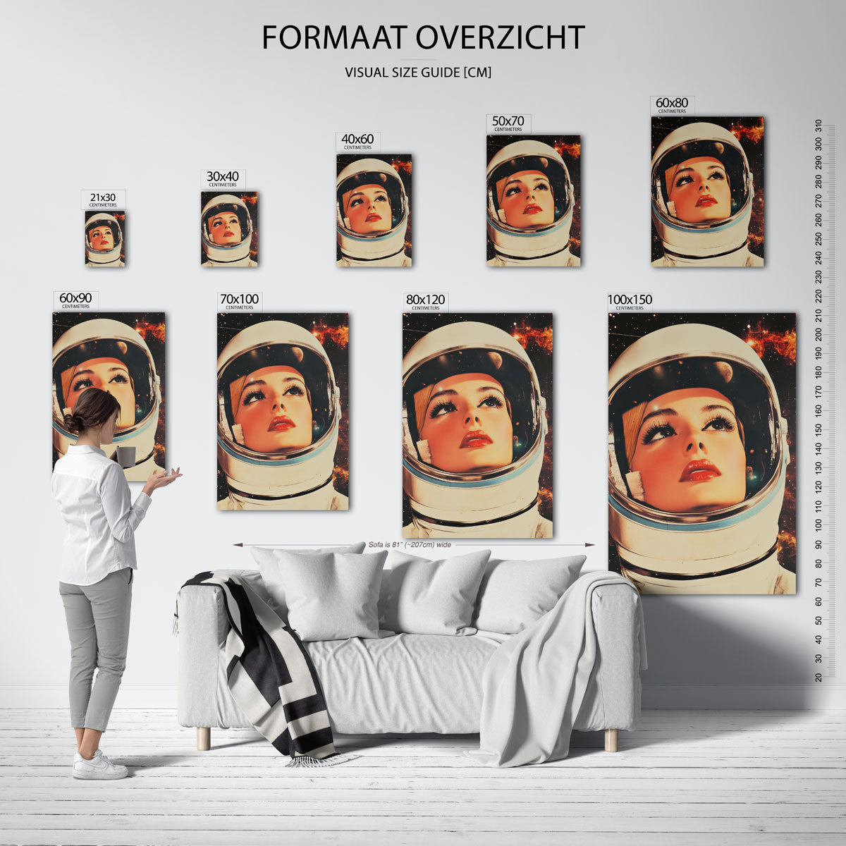 Astronaut met sterrenhemel Poster