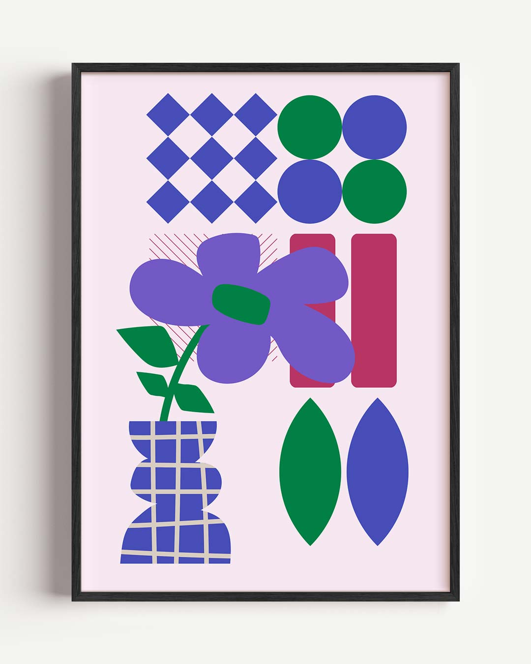 Kleurrijke Vaas Vol Vormen Poster