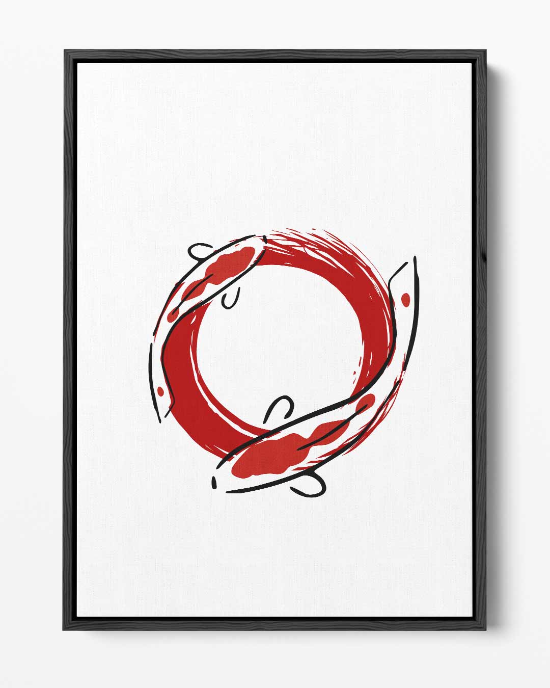 Krachtige Koi Cirkel Kunstwerk-canvas-dibond-plexiglas-wanddecoratie-WallArtistic