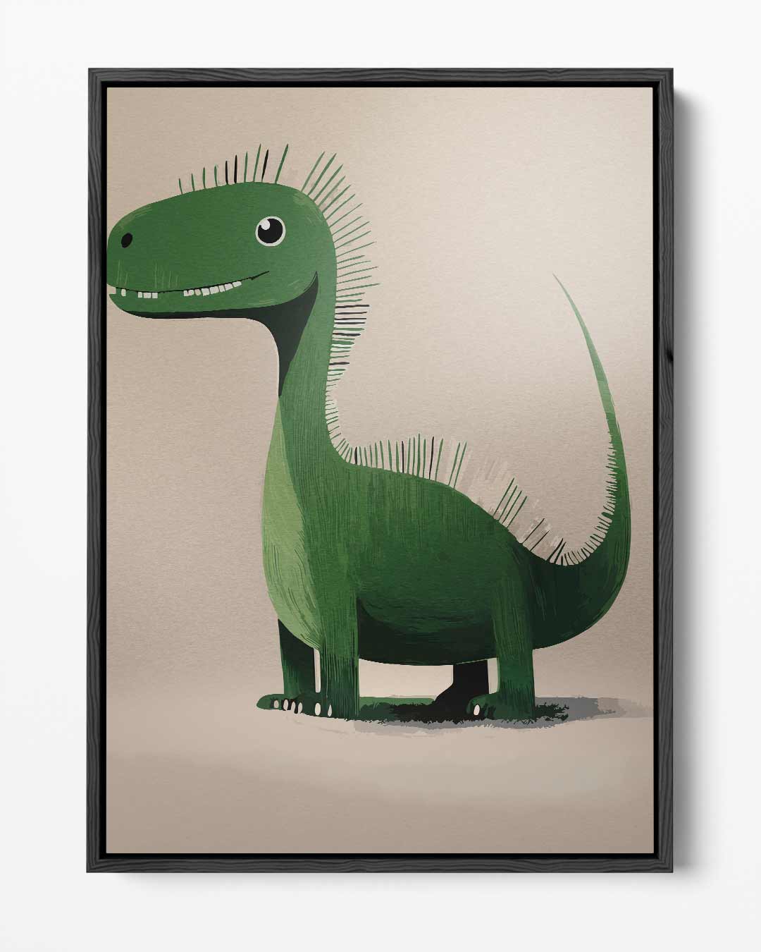 Groene Dino Vrolijkheid Kunstwerk-canvas-dibond-plexiglas-wanddecoratie-WallArtistic