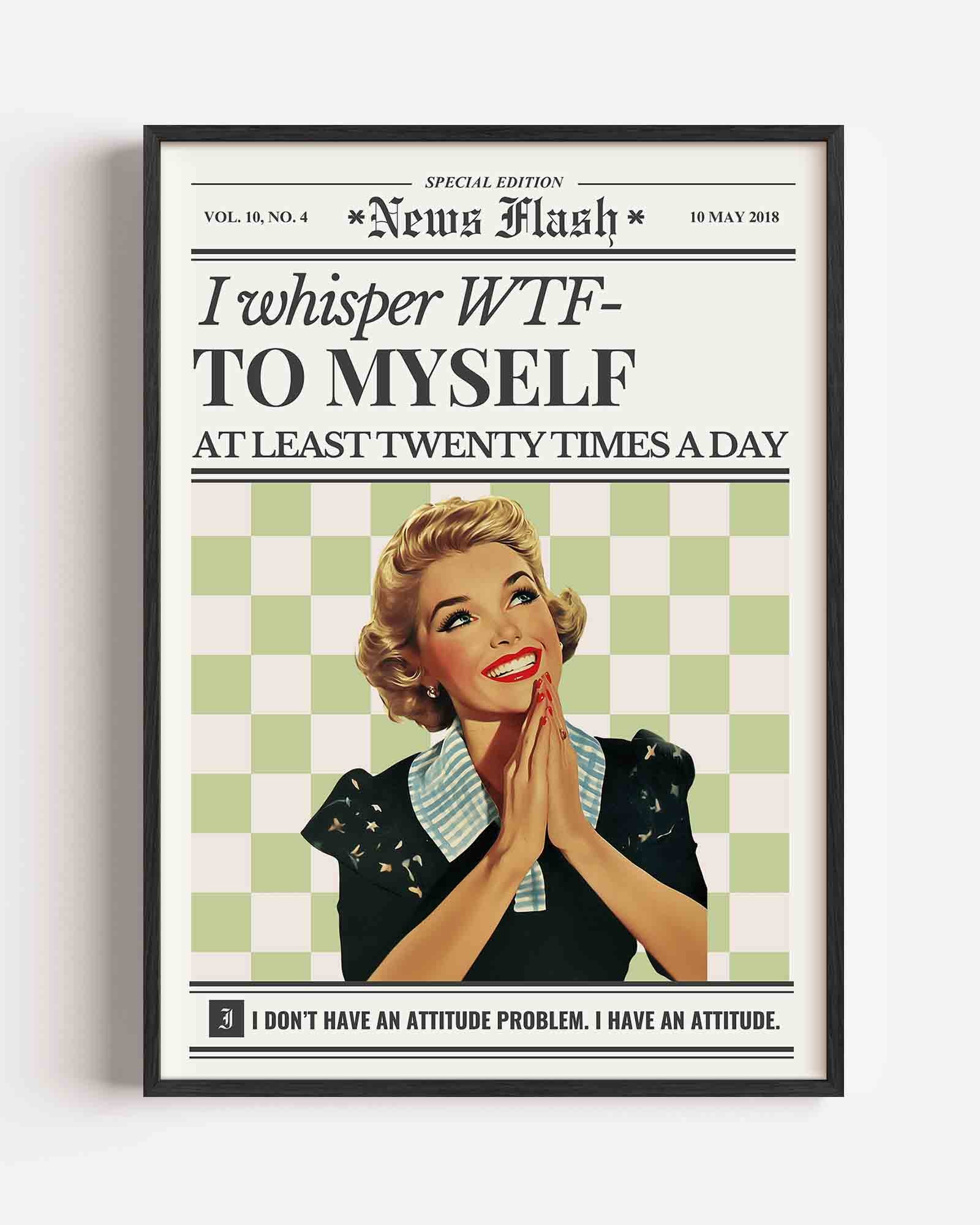 Retro vrouw met tekst Poster
