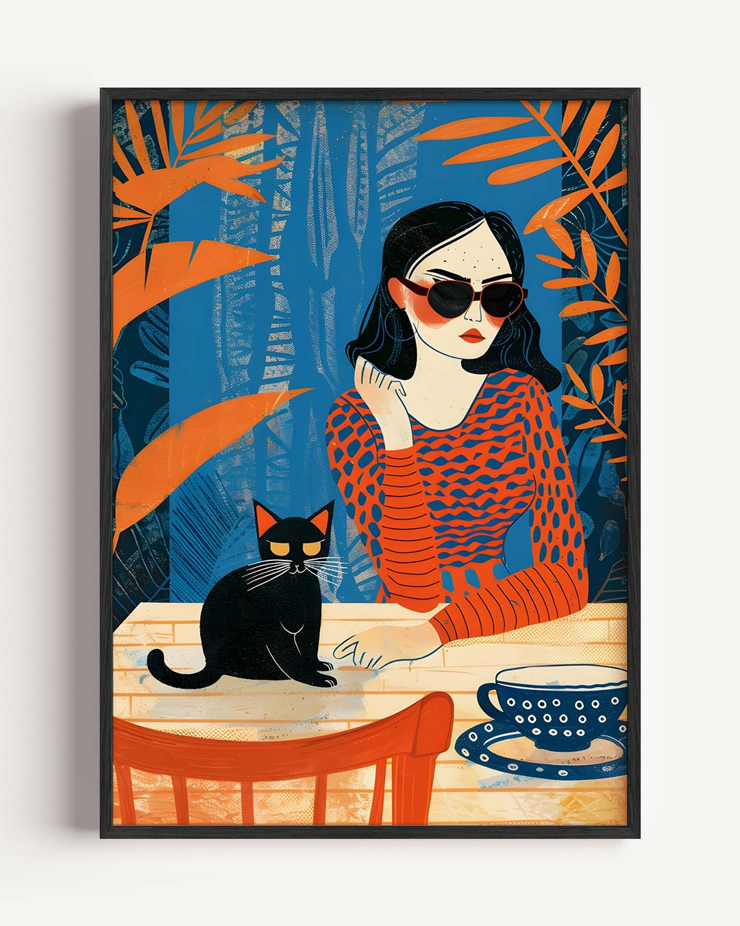 Stijlvolle Kat en Vrouw Poster