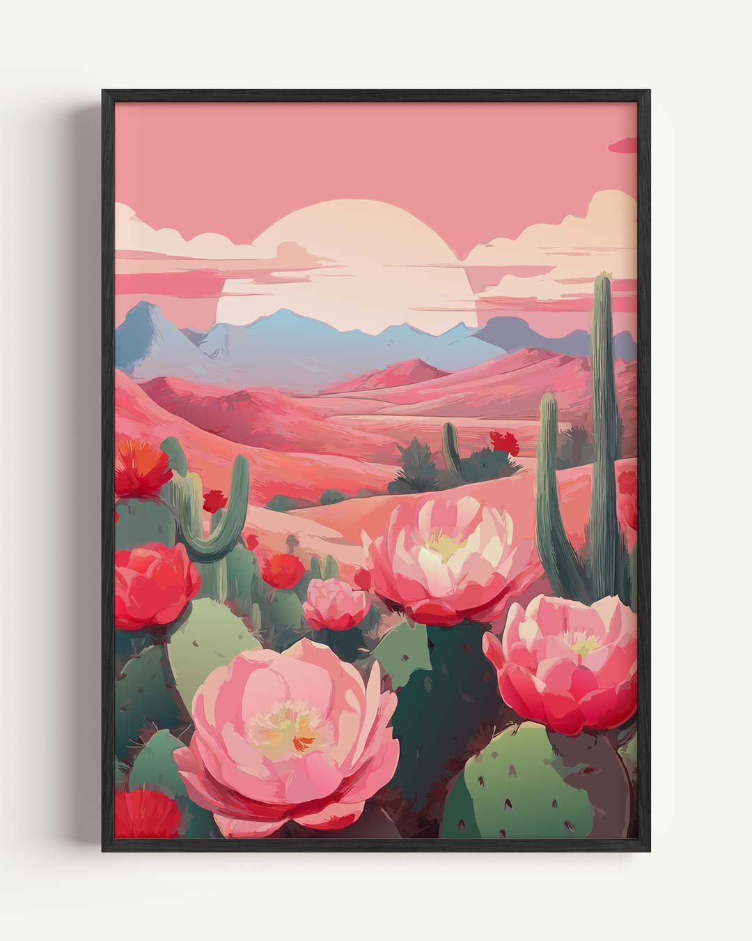 Cactus Bloemenlandschap Poster