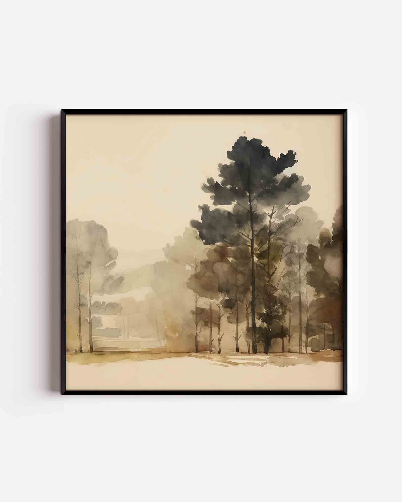 Bomen in mist Poster