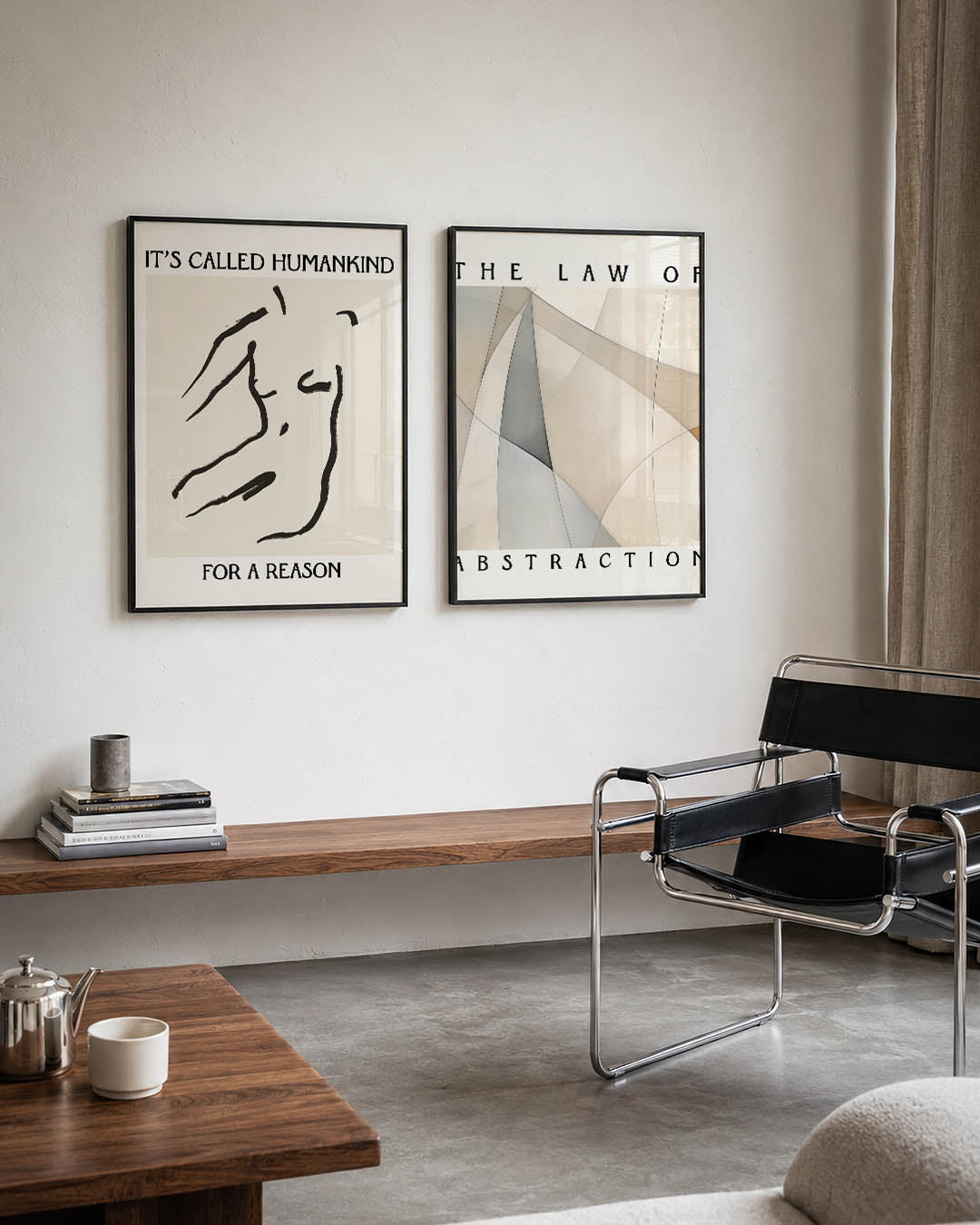 Lijnenspel en tekst Posterset