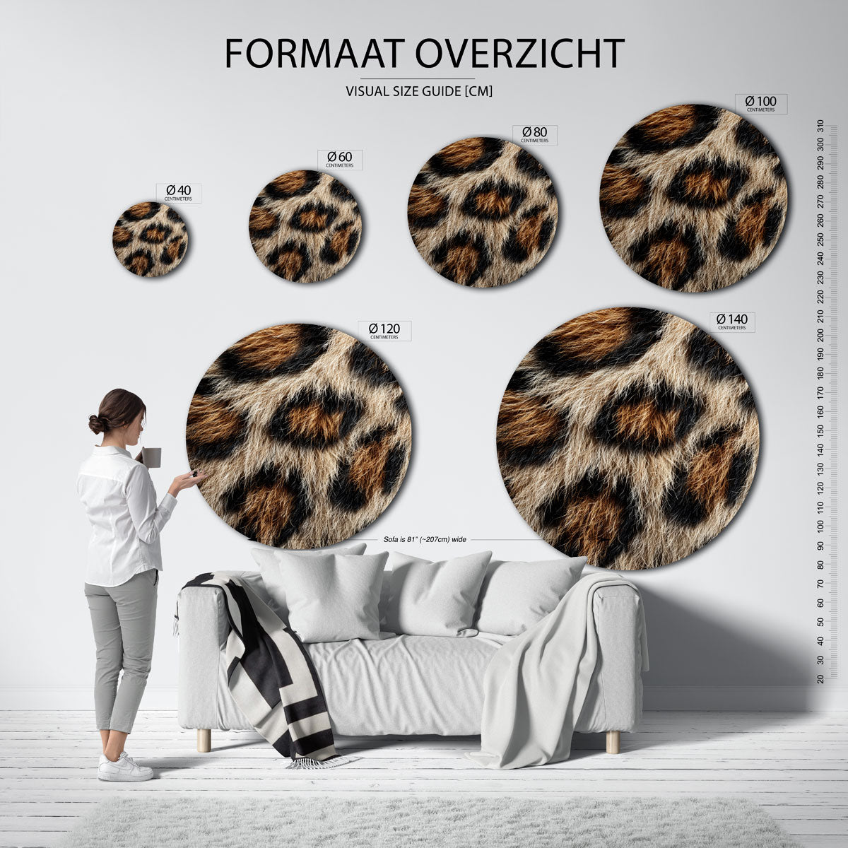 Luipaardprint Muurcirkel