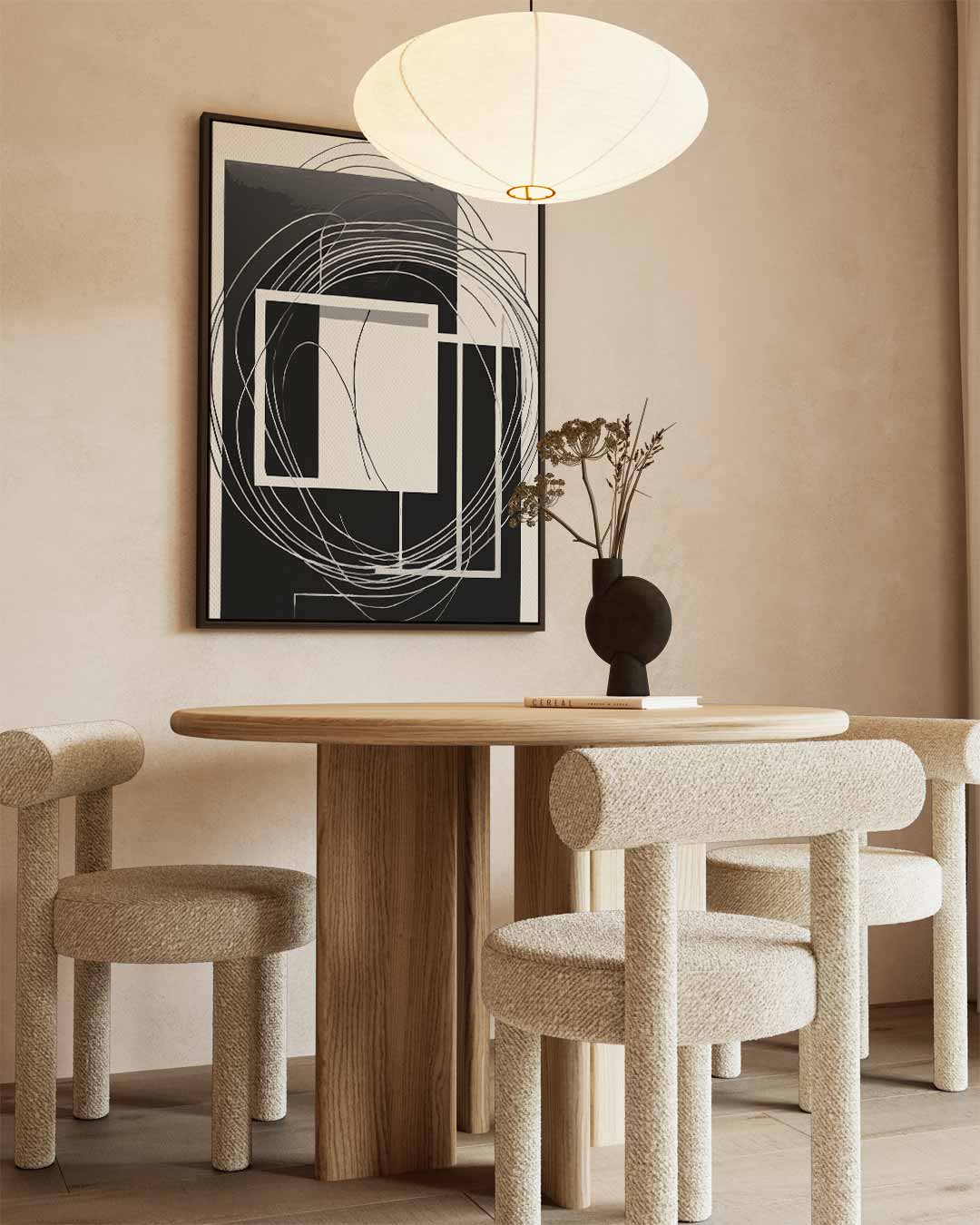 Abstracte Zwart-Wit Harmonie Kunstwerk-canvas-dibond-plexiglas-wanddecoratie-WallArtistic