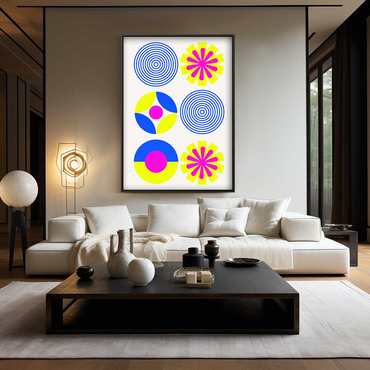 Kleurrijke Cirkelpatronen Kunstwerk-canvas-dibond-plexiglas-wanddecoratie-WallArtistic