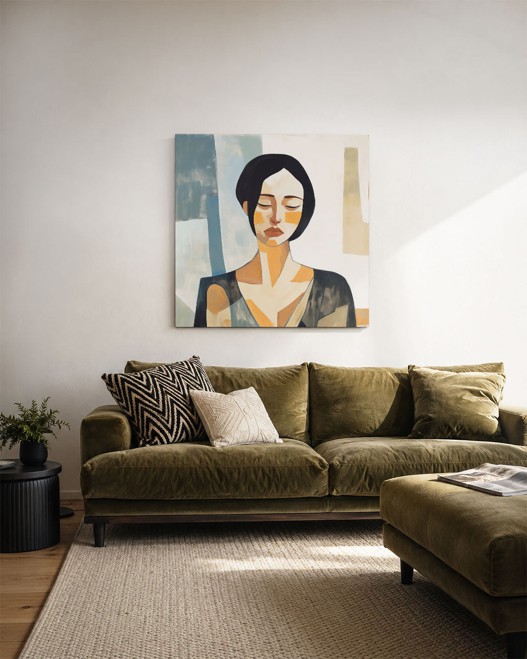Geometrisch portret Kunstwerk