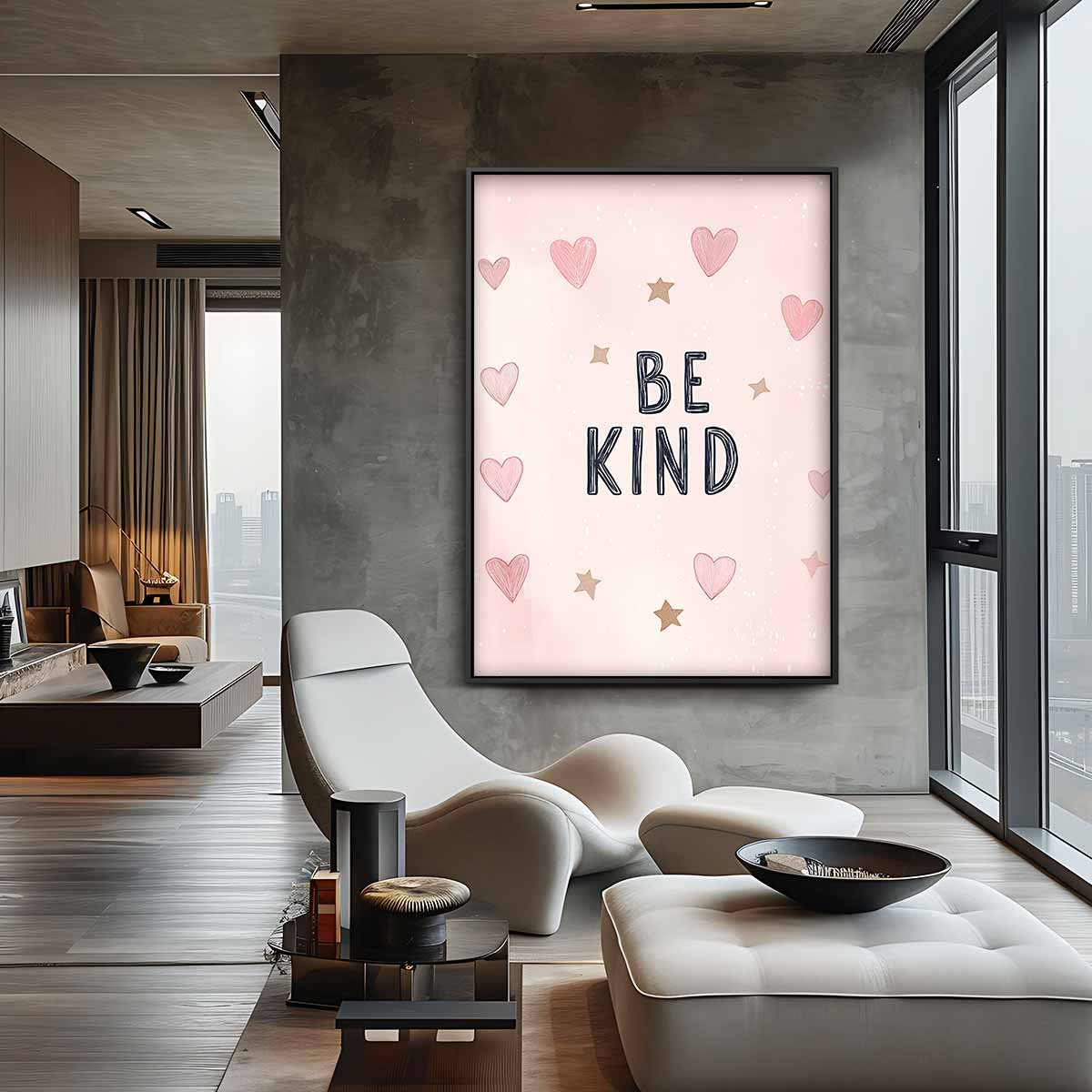 Be Kind Poster Kunstwerk-canvas-dibond-plexiglas-wanddecoratie-WallArtistic
