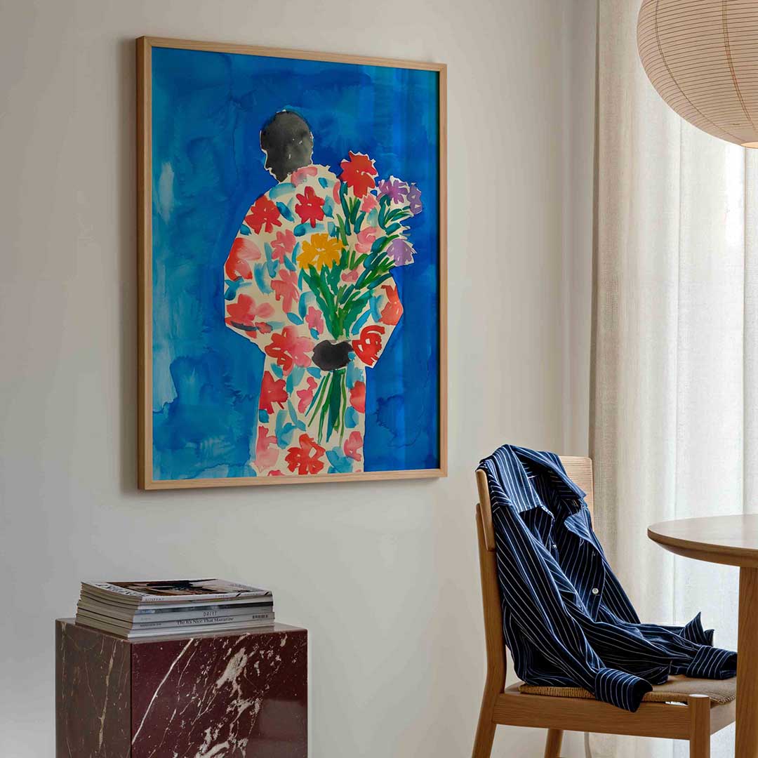 Figuur met bloemen Poster
