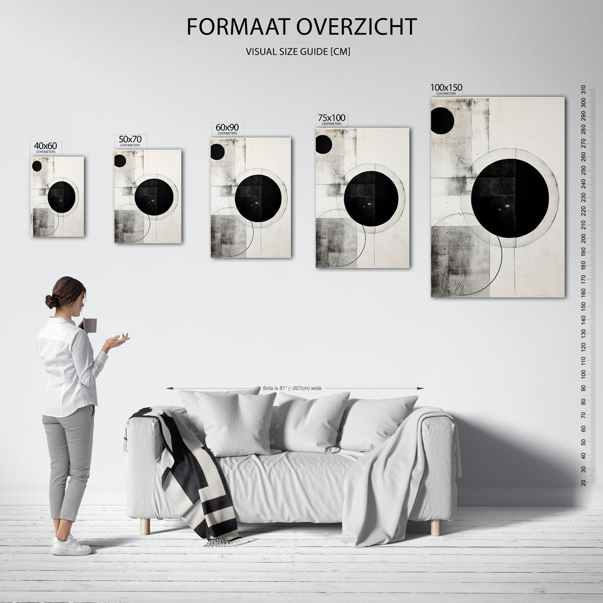 Geometrische vormen compositie Kunstwerk