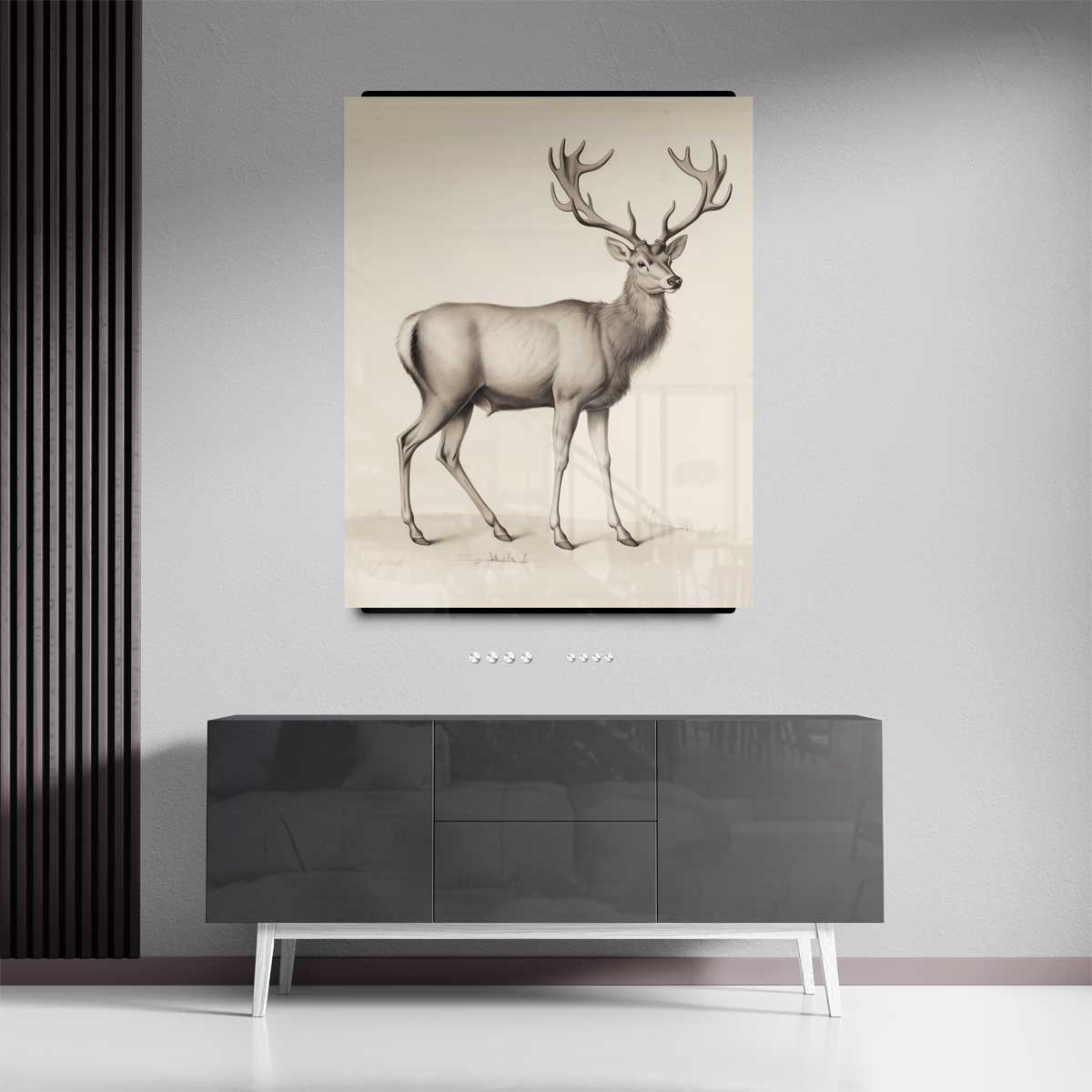 Elegante Hertenschets Kunstwerk-canvas-dibond-plexiglas-wanddecoratie-WallArtistic