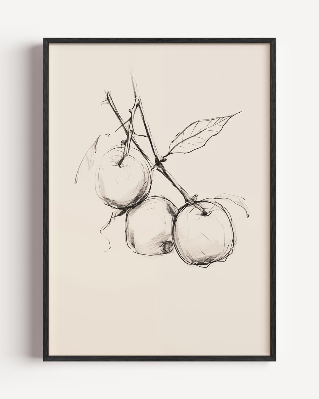 Elegante Schets van Appel Tak Poster-WallArtistic
