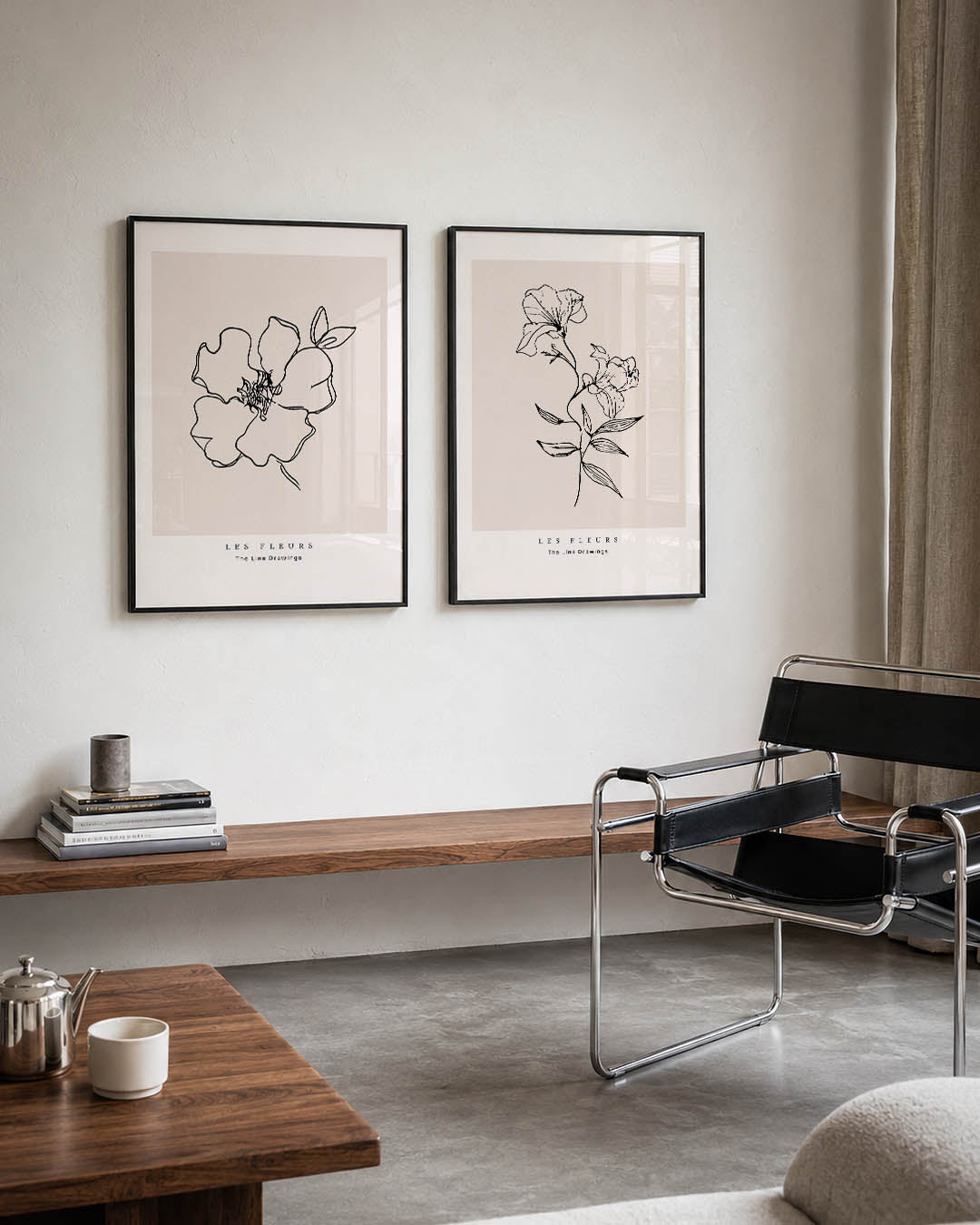 Bloem lijnenspel Posterset