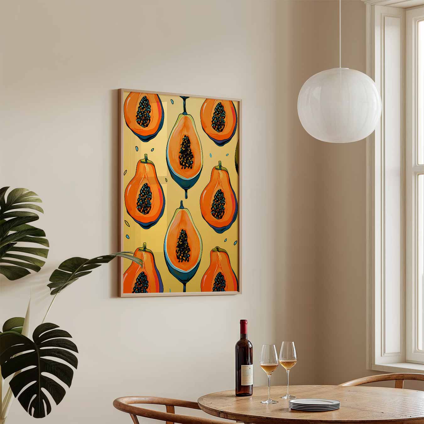 Tropische Papaya Pracht Poster