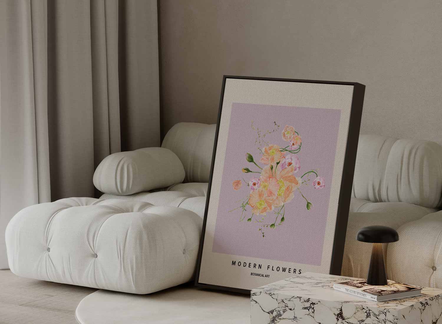 Moderne Bloemen Botanische Kunst Kunstwerk-canvas-dibond-plexiglas-wanddecoratie-WallArtistic