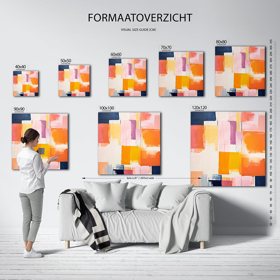 Kleurrijke geometrie Kunstwerk