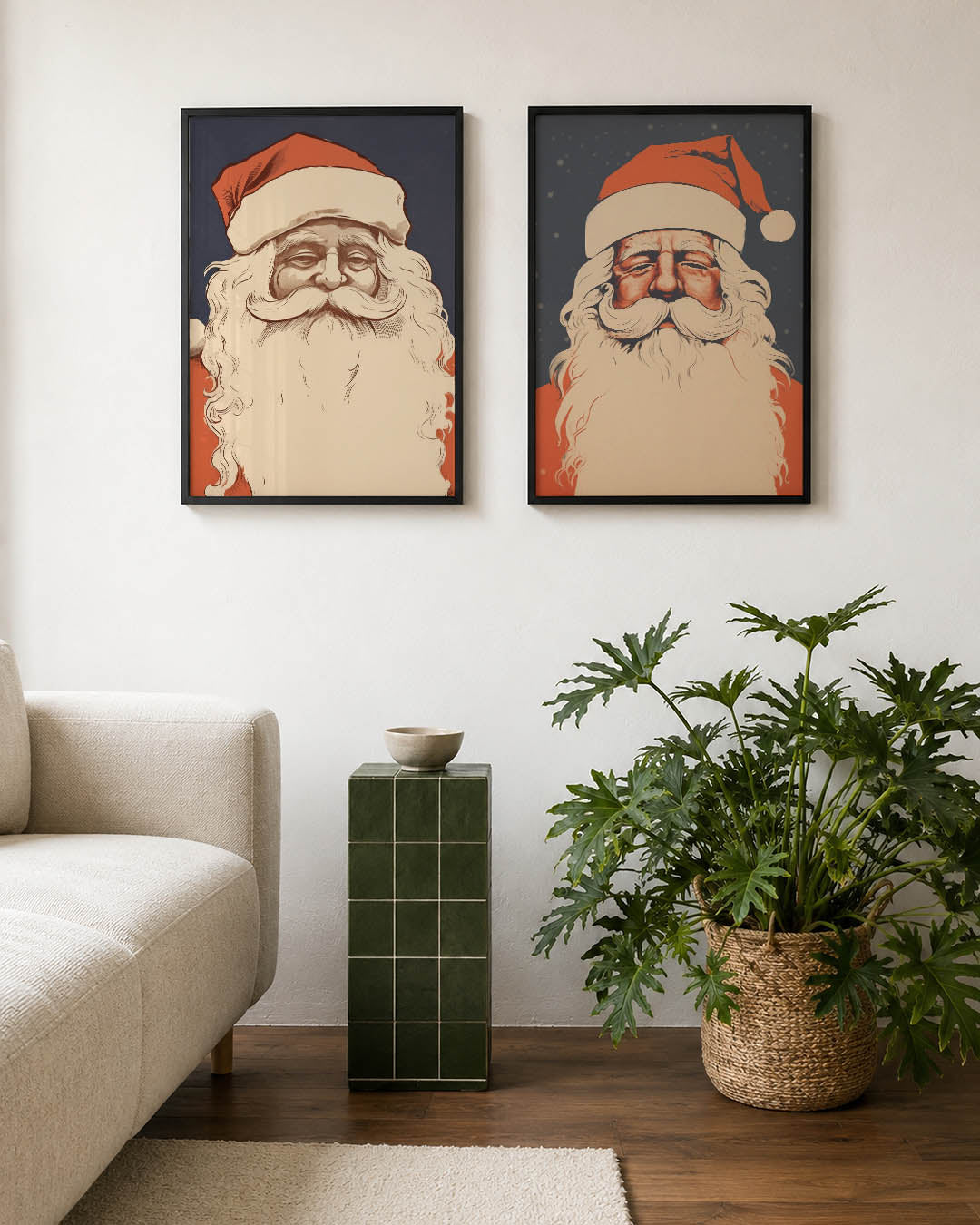 Kleurrijke kerstfiguur Posterset