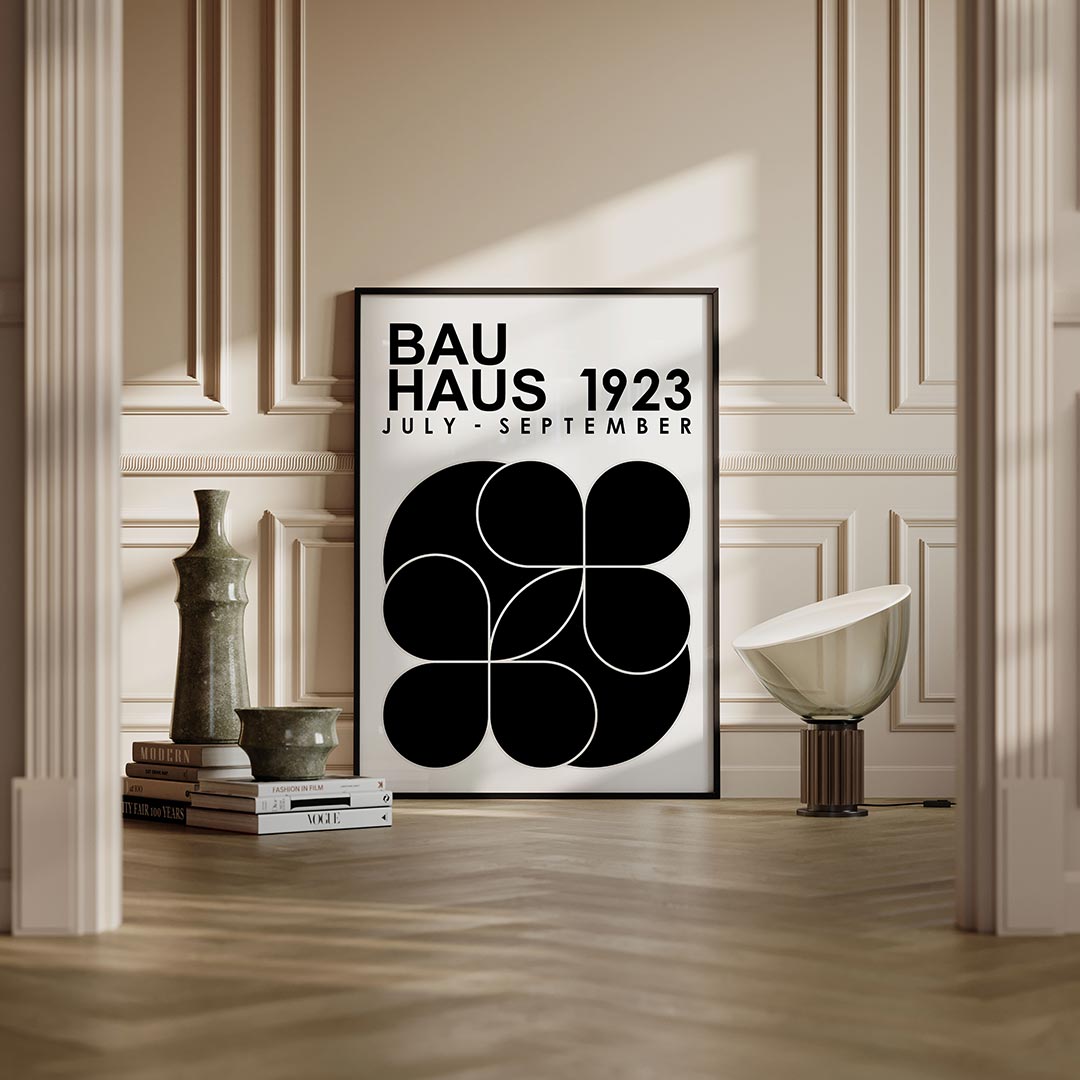 Zwart wit vormenspel Poster