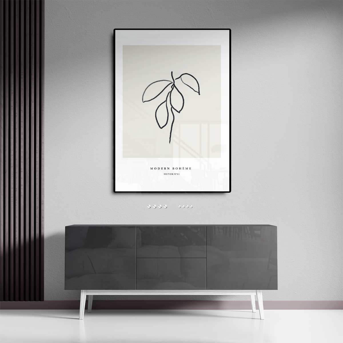 Moderne Boho Bladeren Kunstwerk-canvas-dibond-plexiglas-wanddecoratie-WallArtistic