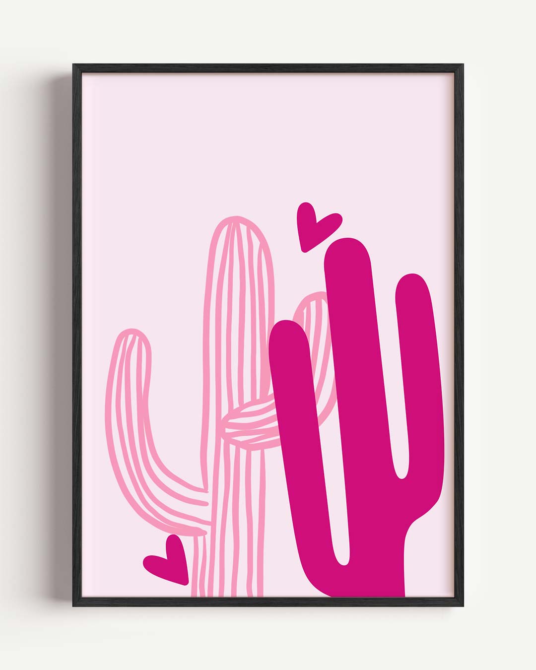Vrolijke Cactus Harten Poster