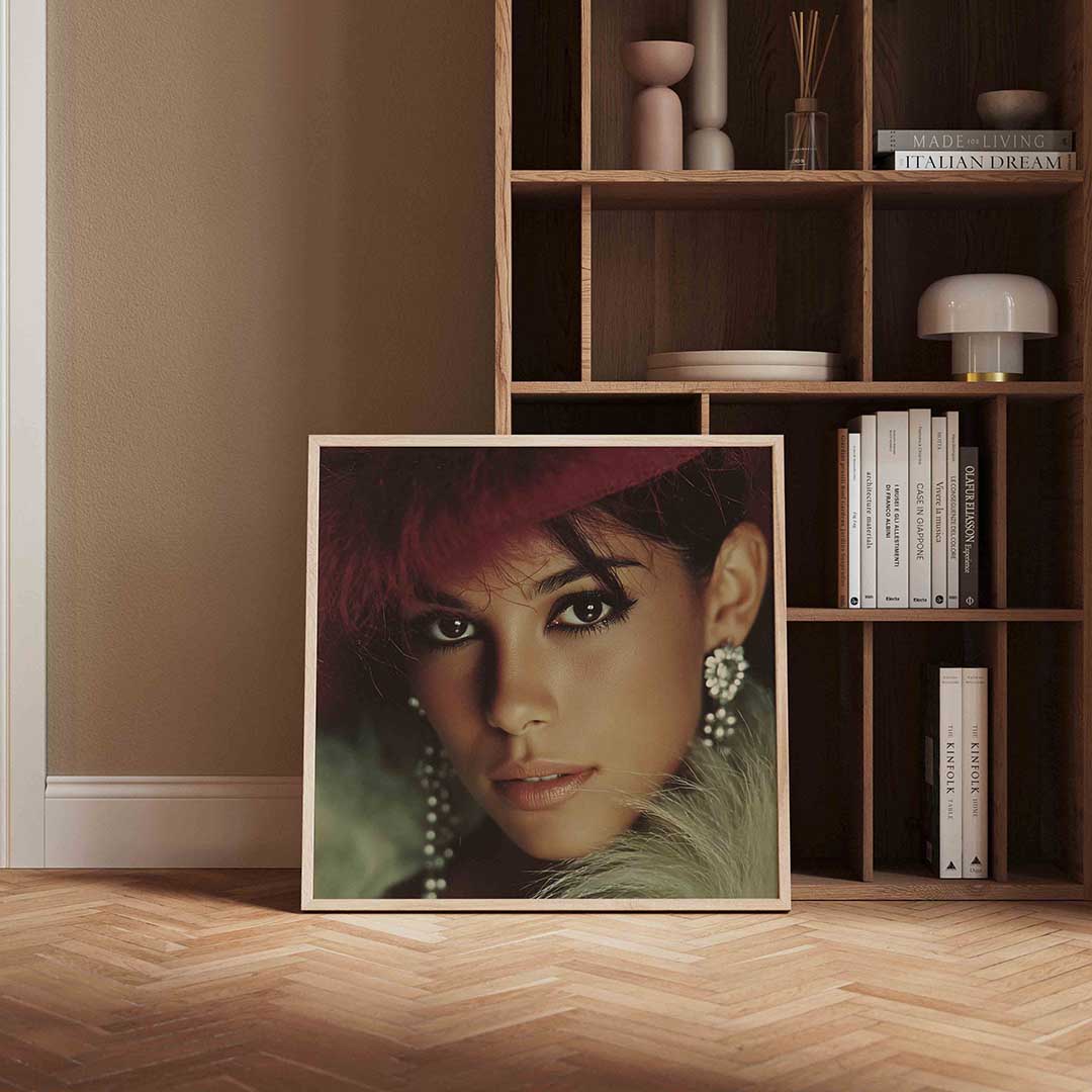 Portret met rode hoed Poster