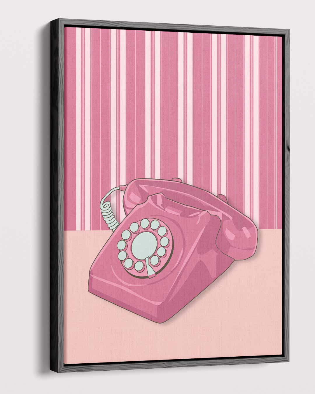 Retro Roze Telefoon Kunstwerk Kunstwerk-canvas-dibond-plexiglas-wanddecoratie-WallArtistic