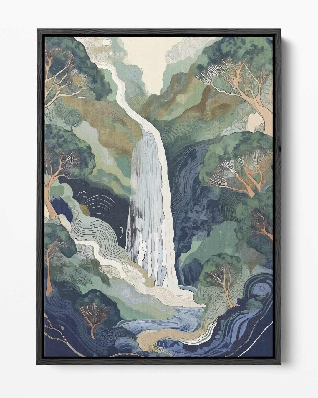 Groene Boswaterval Kunstwerk-canvas-dibond-plexiglas-wanddecoratie-WallArtistic