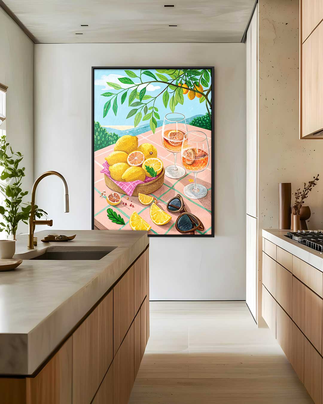 Zomerse Citrus Tafereel Kunstwerk-canvas-dibond-plexiglas-wanddecoratie-WallArtistic