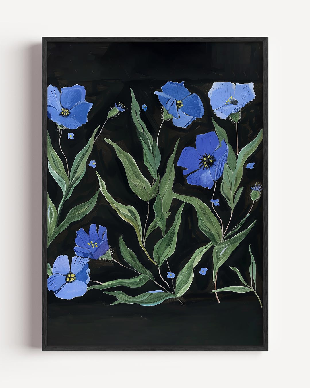 Bloeiende Blauwdruk Poster-WallArtistic